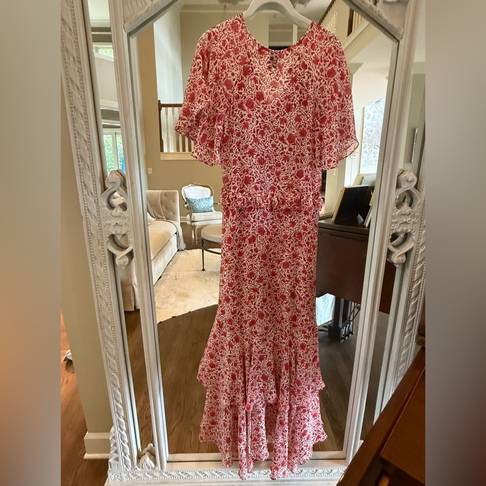 Misa Los Angeles Floral Red Print Maxi Dress - Picture 3 of 6